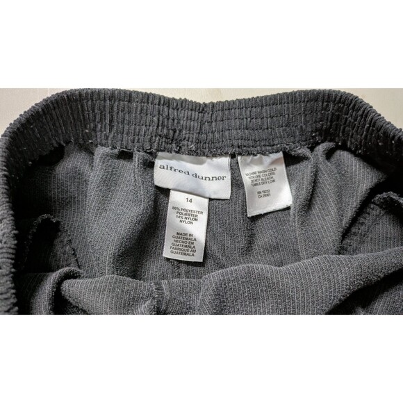 Alfred Dunner Pants Womens 14 Black Gray Corduroy Straight Leg w/Pockets Casual - Picture 9 of 9